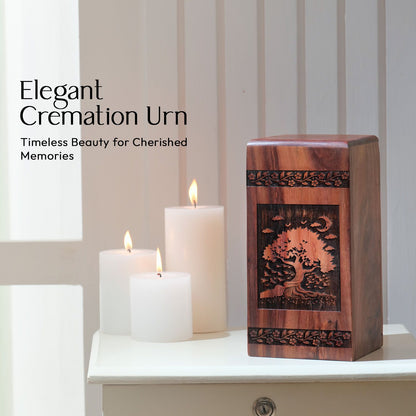 Biodegradable Tree of Life urn, suitable for adult woman's ashes post cremation.