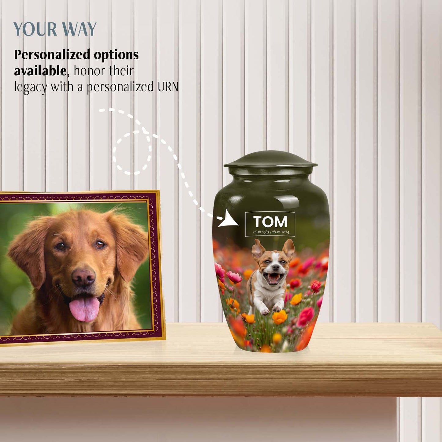 Personalized Dog Cremation Urn for Pet Ashes - Yatskia