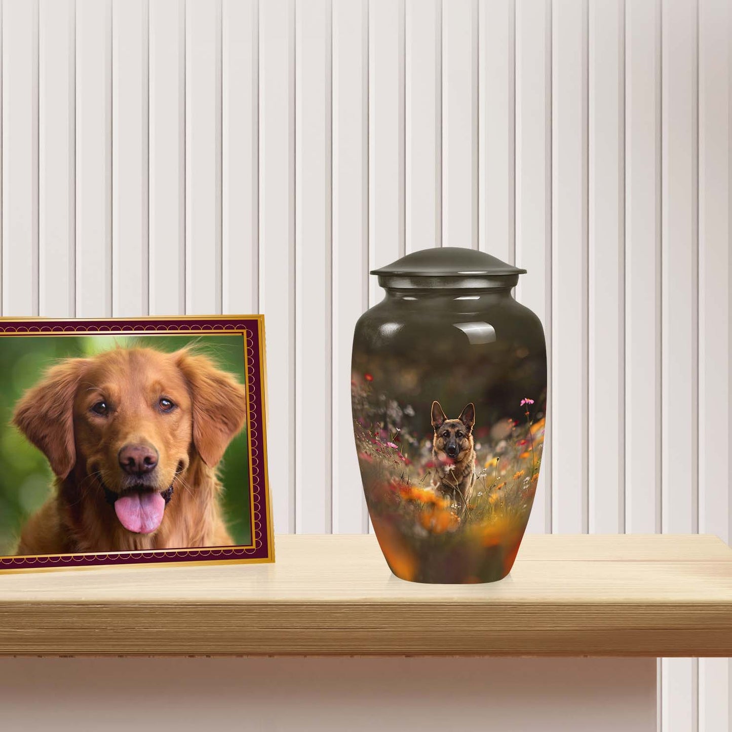 Personalized Dog Memorial Urn for Pet Ashes - 6-inch, 200 cu in - Yatskia