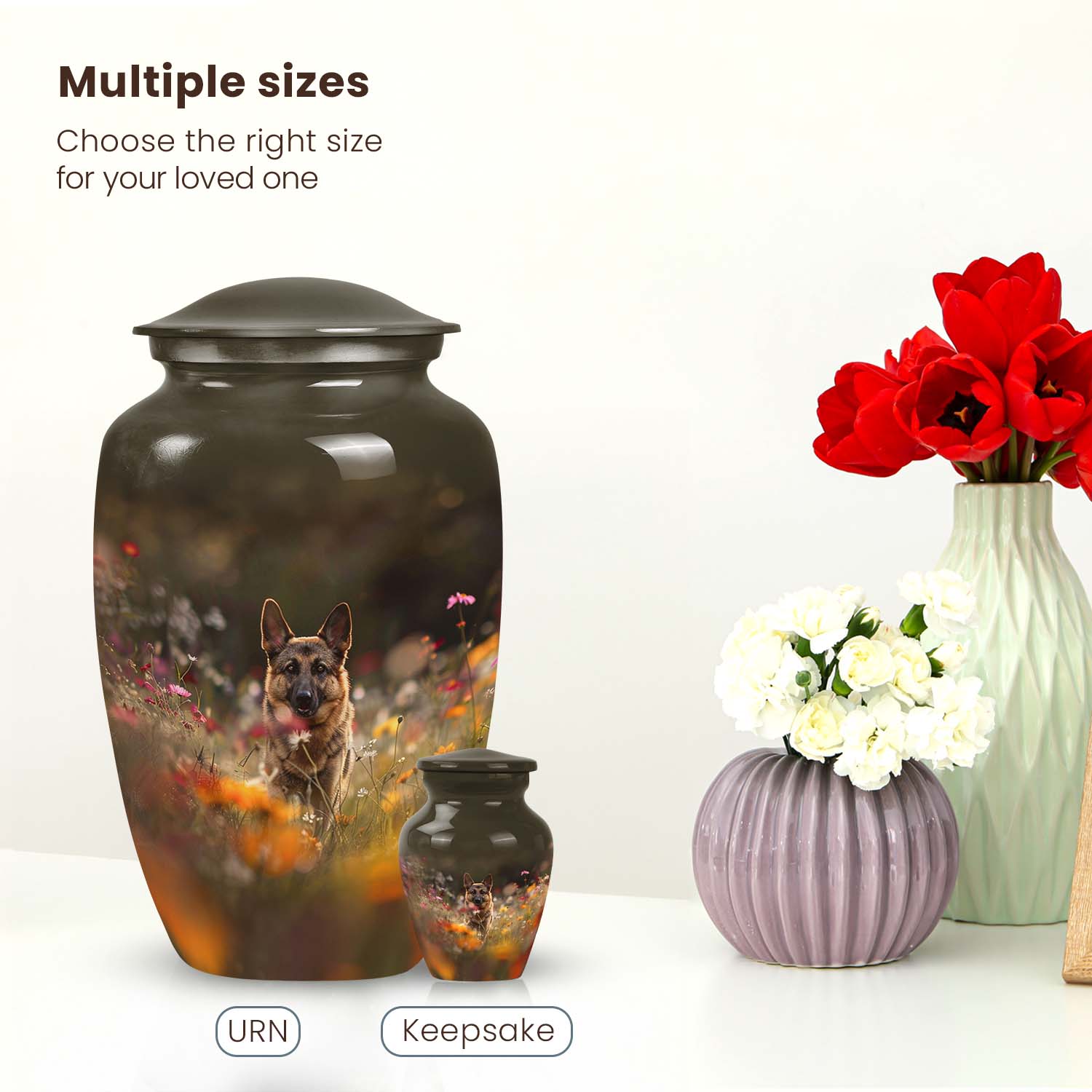 German Shepherd Memorial Urn – Personalized Pet Urns for Ashes