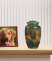 Flower Fields Joy German Shepherd Small Urn - Dog Memorial Urn