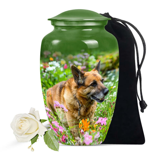 German Shepherd Dog Pet Large Cremation Urn - Large Dog Urn