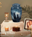 Two German Shepherd Cremation Urn for Ashes - Large Dog Urn