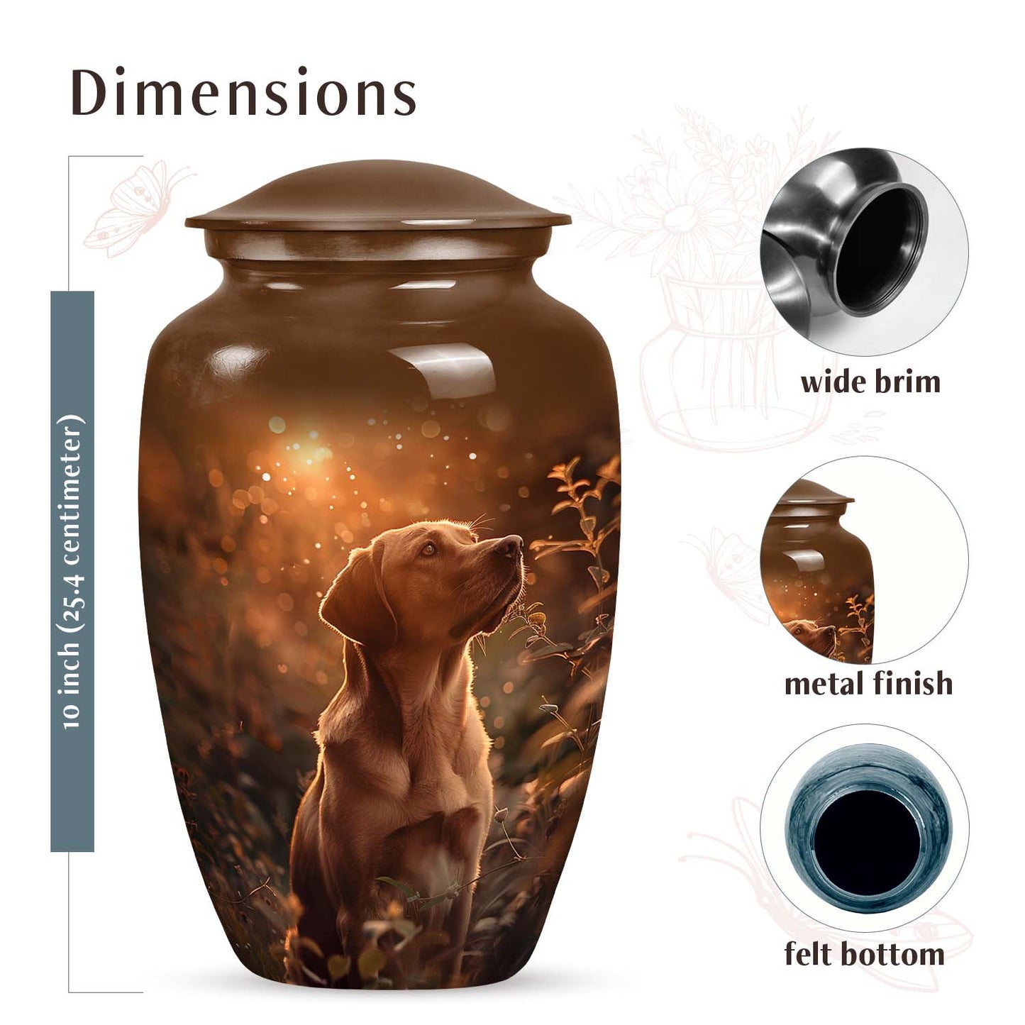 Personalized Dog Cremation Urn for Pet Ashes - Yatskia