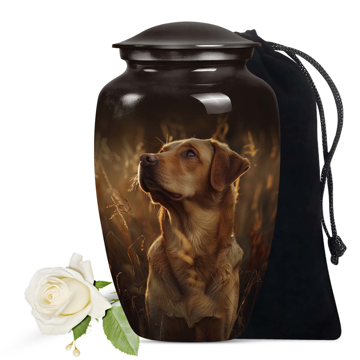 Golden Retriever Dog Pet Cremation Urn For Ashes - Large Dog Urn