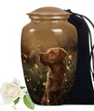 Golden Labrador Dog Pet Cremation Urn - Handcrafted Golden Glow Memorial