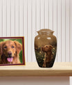 Golden Labrador Dog Pet Cremation Urn - Handcrafted Golden Glow Memorial