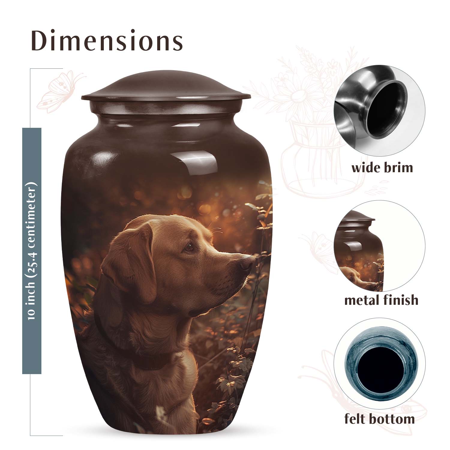 Golden Labrador Dog Pet Cremation Urn - Pet Memorial Urns