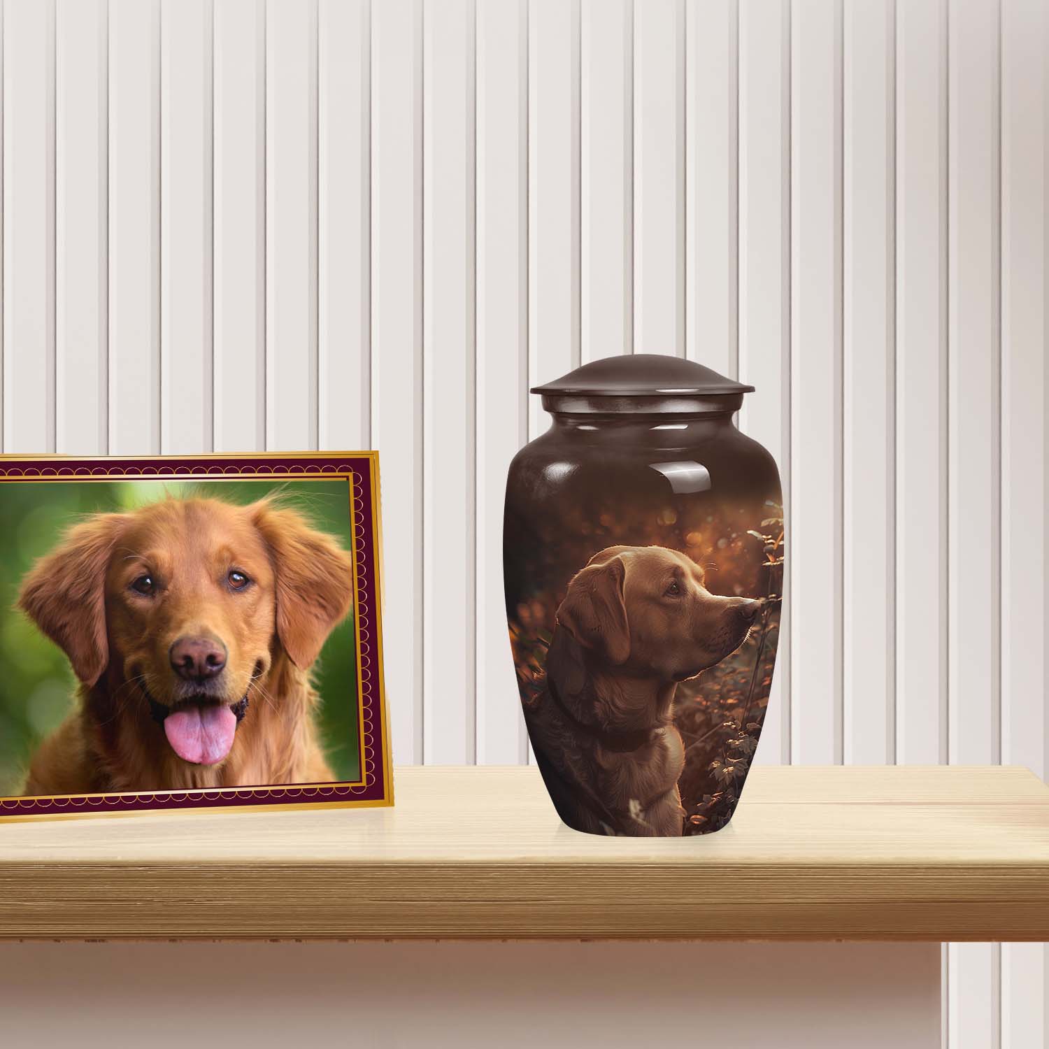 Golden Labrador Dog Pet Cremation Urn - Pet Memorial Urns