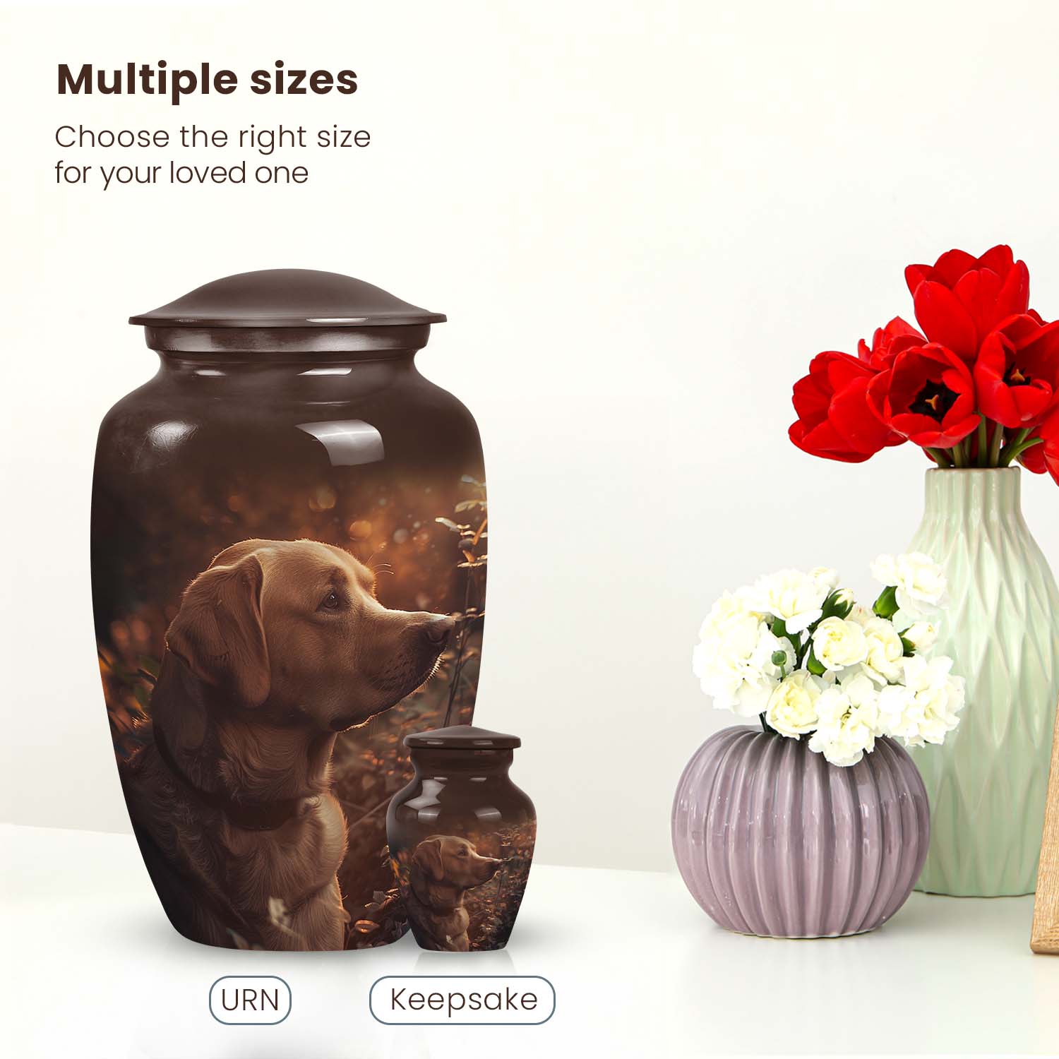 Golden Labrador Dog Pet Cremation Urn - Pet Memorial Urns