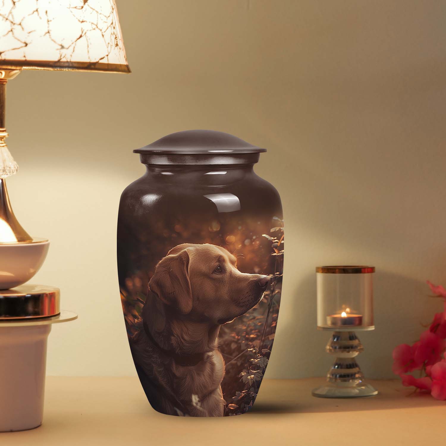 Golden Labrador Dog Pet Cremation Urn - Pet Memorial Urns