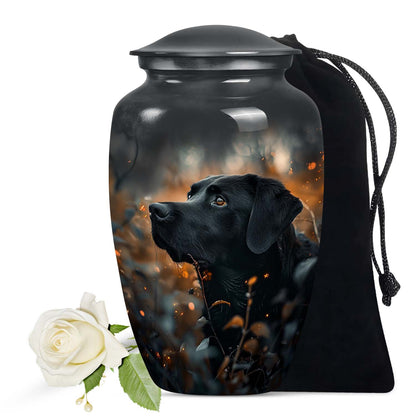 Black Personalized Dog Cremation Urn for Pet Ashes - Yatskia