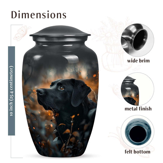 Black Labrador Dog Pet Cremation Funeral Urn - Premium Urn for Ashes