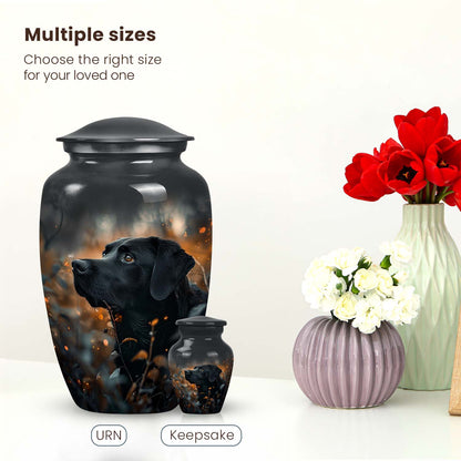 Black Personalized Dog Cremation Urn for Pet Ashes - Yatskia