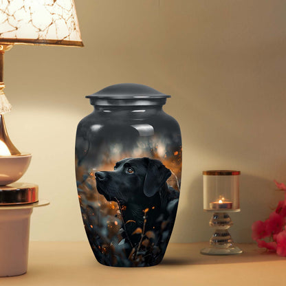 Black Personalized Dog Cremation Urn for Pet Ashes - Yatskia