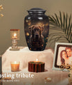 Chocolate Labrador Dog Pet Cremation Urn For Ashes - Custom Pet Urn