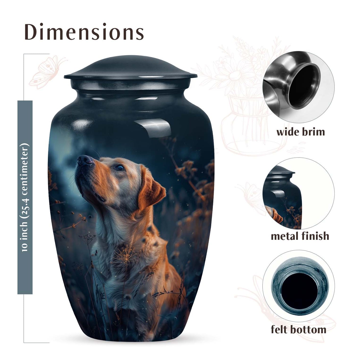 Personalized Dog Cremation Urn for Pet Ashes - Yatskia