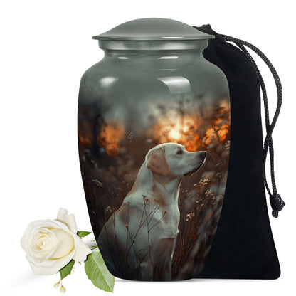 White Personalized Dog Cremation Urn for Pet Ashes - Yatskia