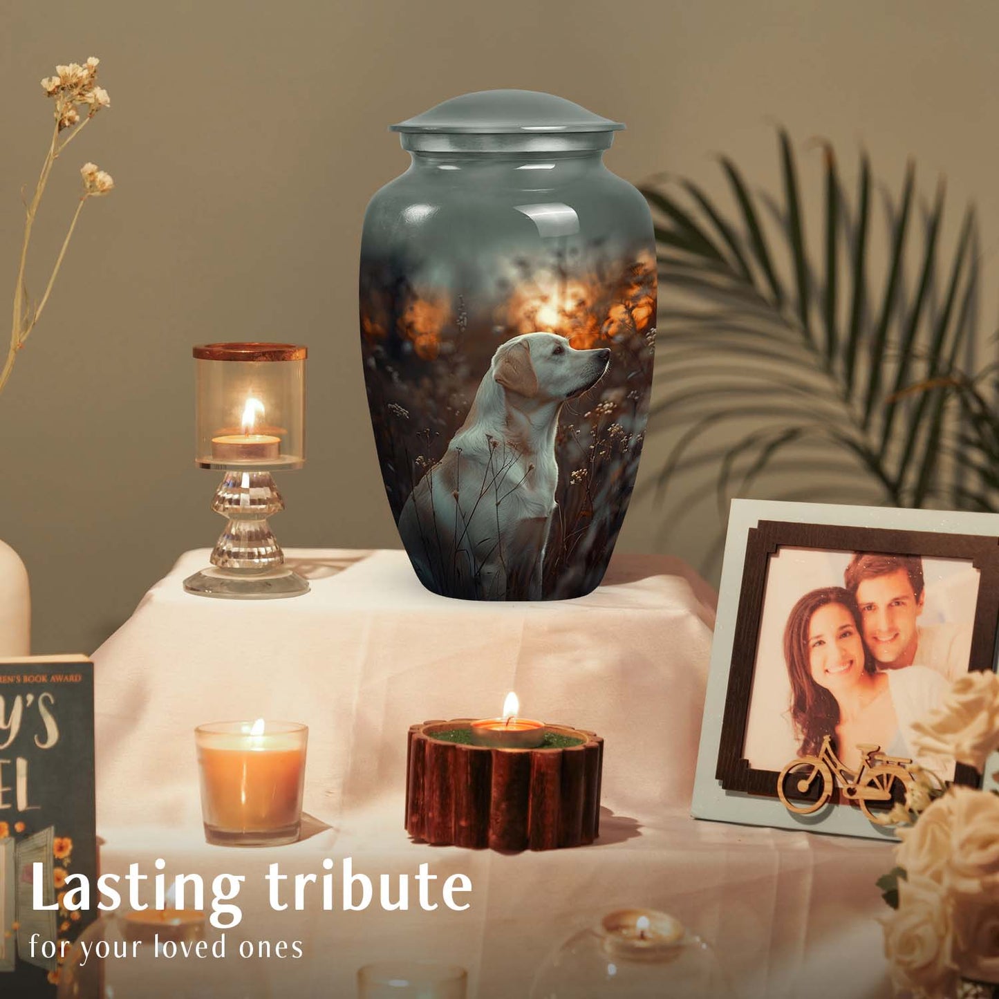 White Personalized Dog Cremation Urn for Pet Ashes - Yatskia