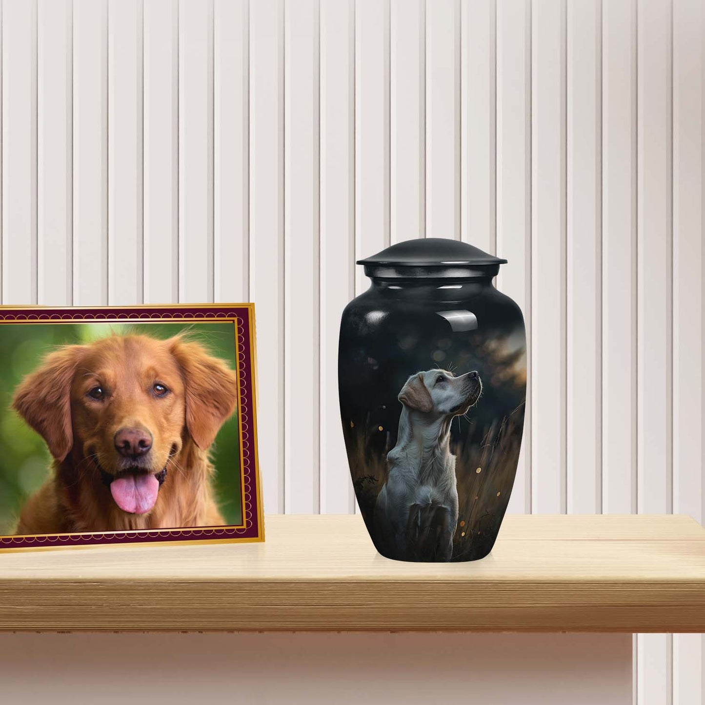 White Personalized Dog Cremation Urn for Pet Ashes - 6-inch, 200 cu in - Yatskia