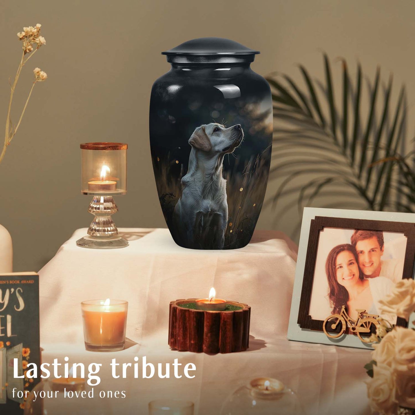 White Personalized Dog Cremation Urn for Pet Ashes - 6-inch, 200 cu in - Yatskia
