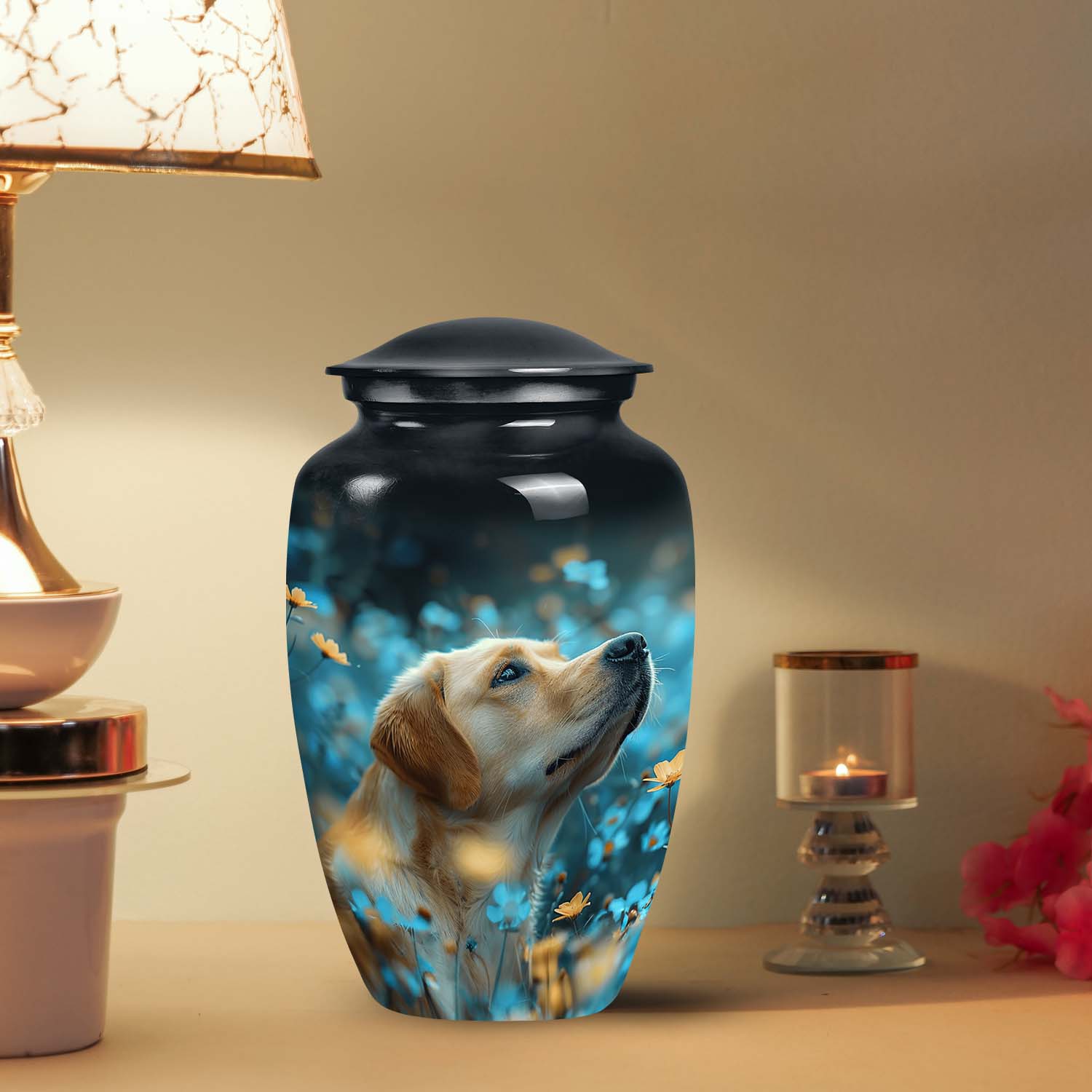 Golden Labrador Dog Pet Cremation Urn - Pet Urns for Large Dogs