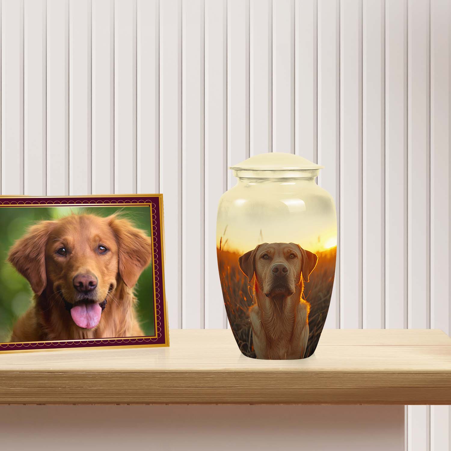 Golden Labrador Dog Pet Personalized Cremation Urn - Pet Memorial Urns