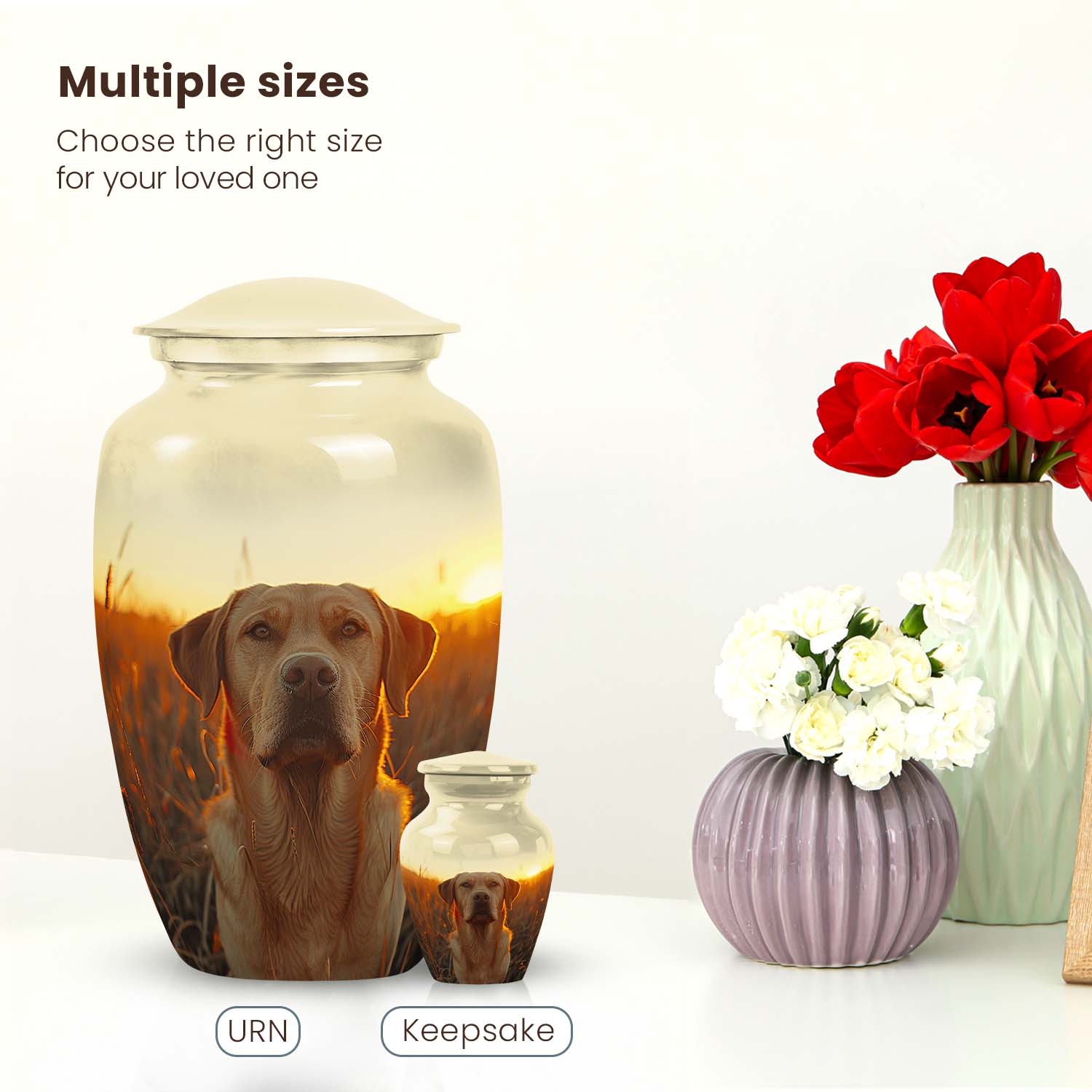 Golden Labrador Dog Pet Personalized Cremation Urn - Pet Memorial Urns