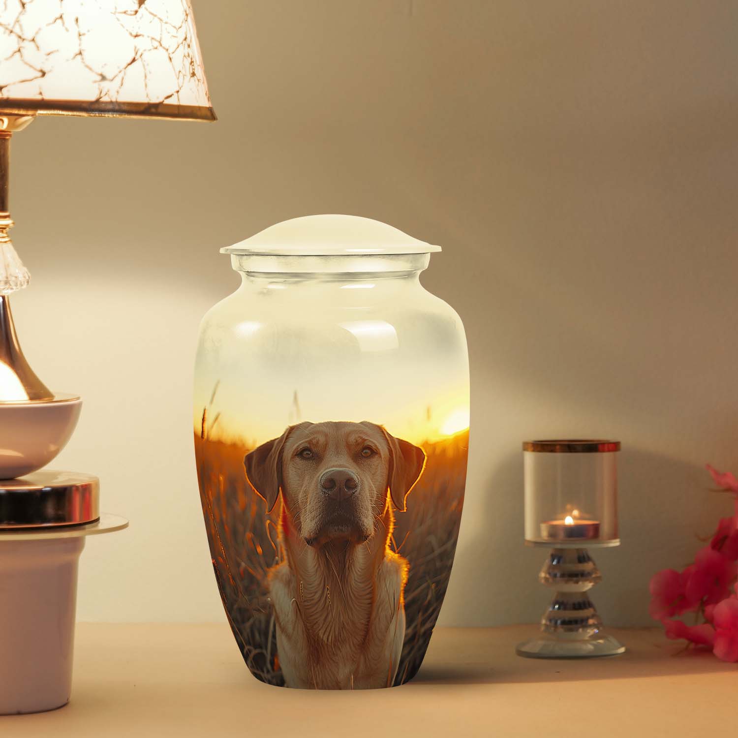 Golden Labrador Dog Pet Personalized Cremation Urn - Pet Memorial Urns