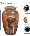 Golden Retriever Dog Pet Cremation Urn - Handcrafted Autumn Glow Memorial