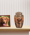 Golden Retriever Dog Pet Cremation Urn - Handcrafted Autumn Glow Memorial