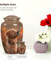 Golden Retriever Dog Pet Cremation Urn - Handcrafted Autumn Glow Memorial