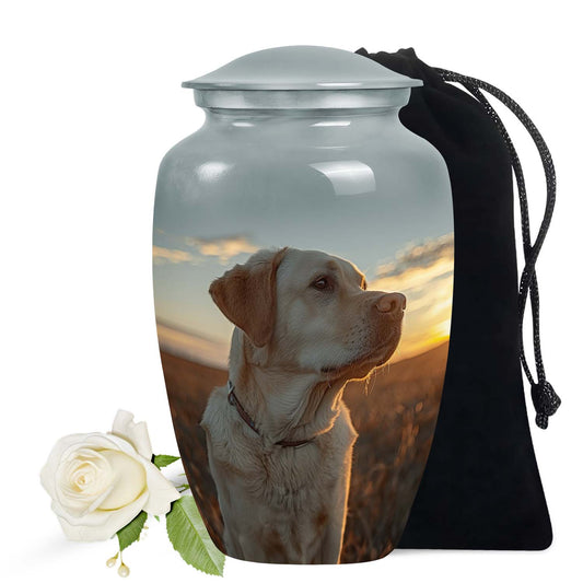 Golden Labrador Dog Pet Cremation Urn - Sunrise Reflection Memorial