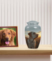 Golden Labrador Dog Pet Cremation Urn - Sunrise Reflection Memorial