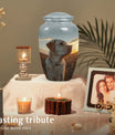 Golden Labrador Dog Pet Cremation Urn - Sunrise Reflection Memorial