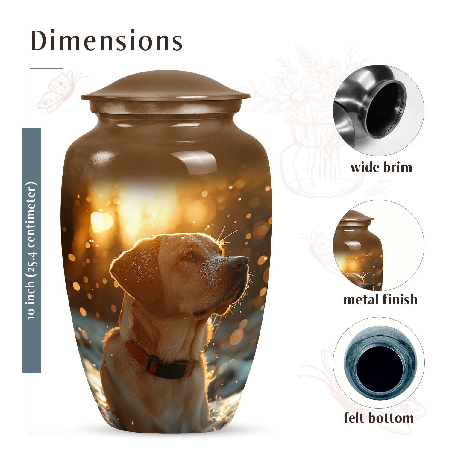 Golden Labrador Dog Pet Cremation Urn - Pet Cremation Urns for Dogs