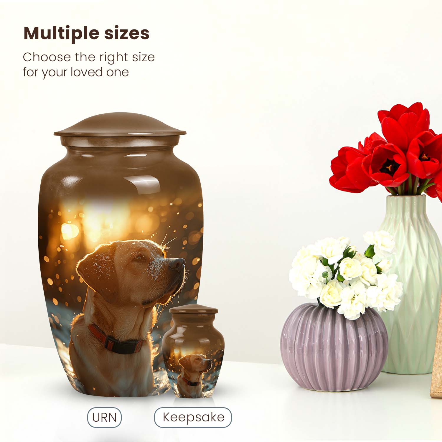 Golden Labrador Dog Pet Cremation Urn - Pet Cremation Urns for Dogs