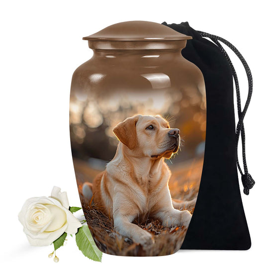 Golden Labrador Mini Cremation Urn For Dog Ashes - Personalized Pet Urns