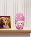 Pink Meadow Labrador Dog Pet Cremation Urn For Ashes