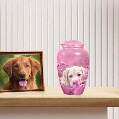 Pink Personalized Dog Cremation Urn for Pet Ashes - Yatskia