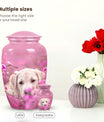 Pink Meadow Labrador Dog Pet Cremation Urn For Ashes