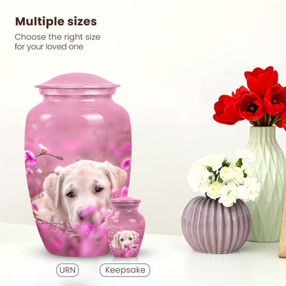 Pink Personalized Dog Cremation Urn for Pet Ashes - Yatskia