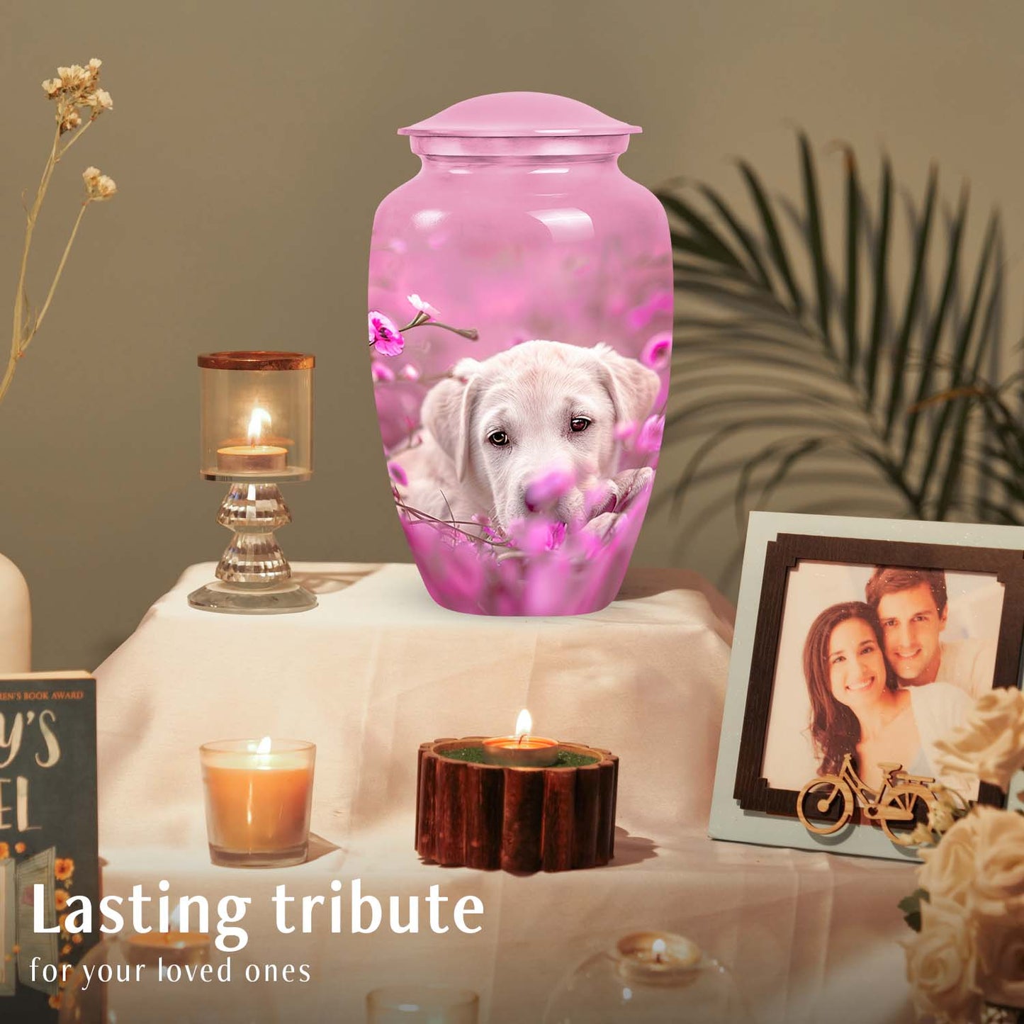 Pink Personalized Dog Cremation Urn for Pet Ashes - Yatskia