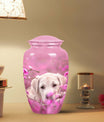 Pink Meadow Labrador Dog Pet Cremation Urn For Ashes