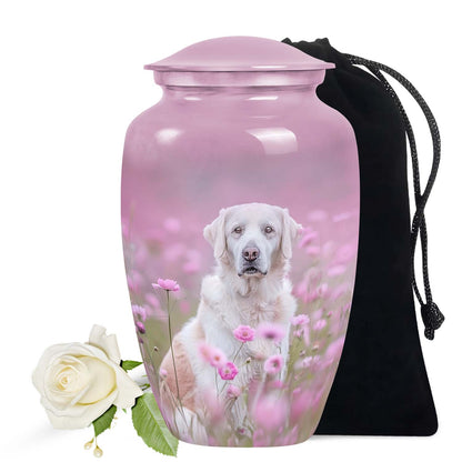 Pink Personalized Dog Cremation Urn for Pet Ashes - 6-inch, 40 cu in - Yatskia