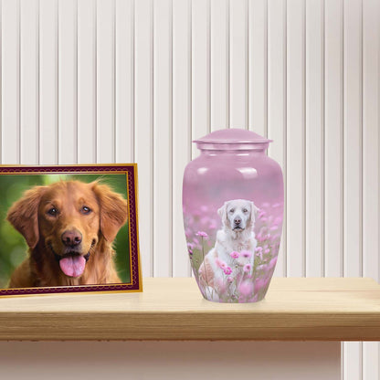 Pink Personalized Dog Cremation Urn for Pet Ashes - 6-inch, 40 cu in - Yatskia
