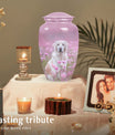 Pink Meadow Dog Pet Cremation Urn For Ashes - Personalized Pet Urns