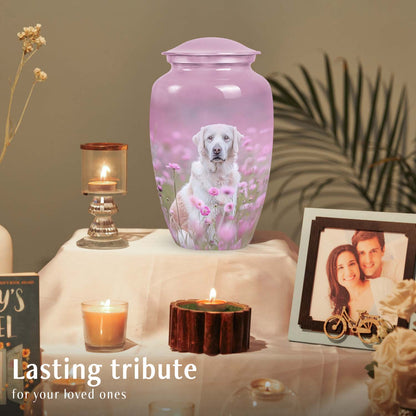Pink Personalized Dog Cremation Urn for Pet Ashes - 6-inch, 40 cu in - Yatskia