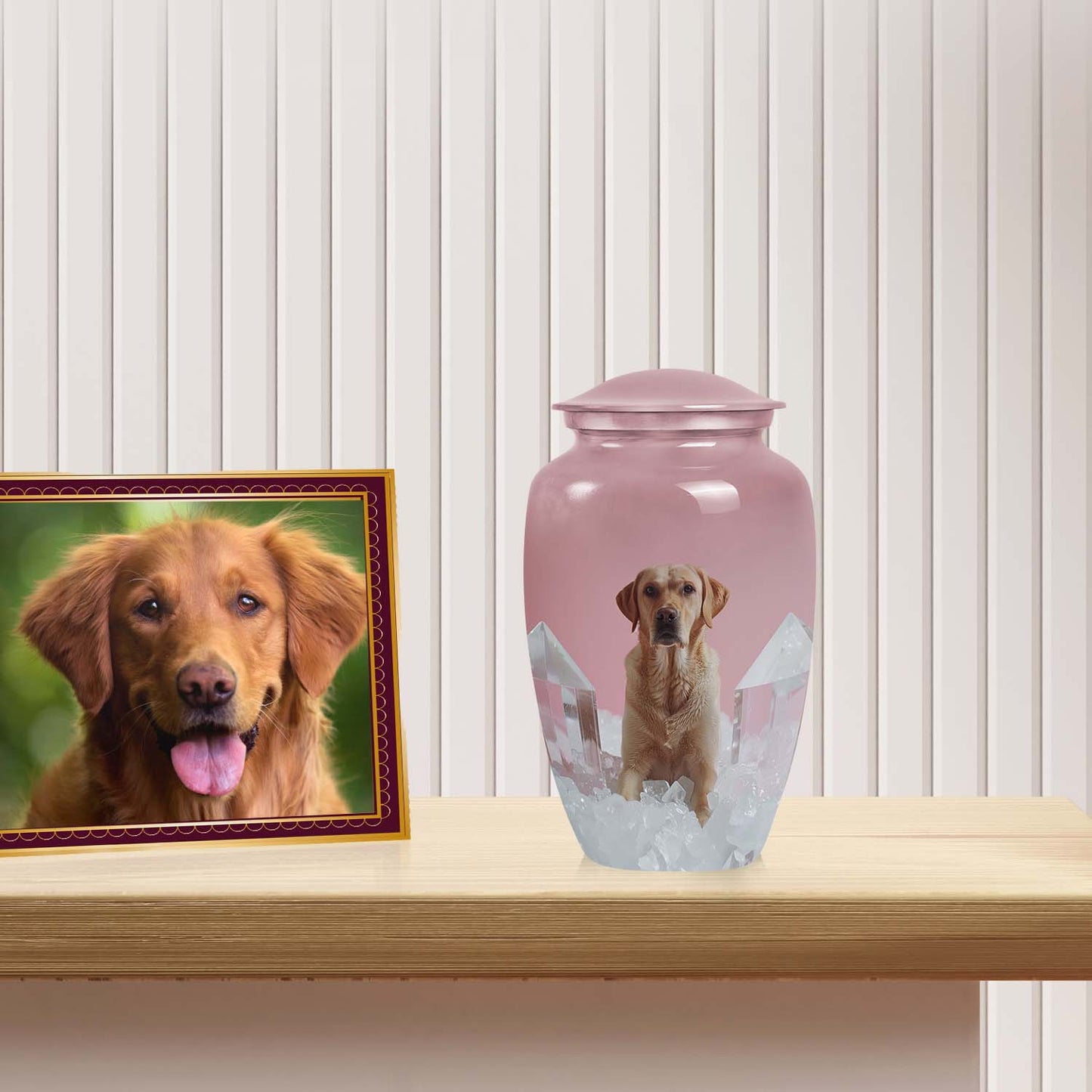 Pink Personalized Dog Cremation Urn for Pet Ashes - Yatskia