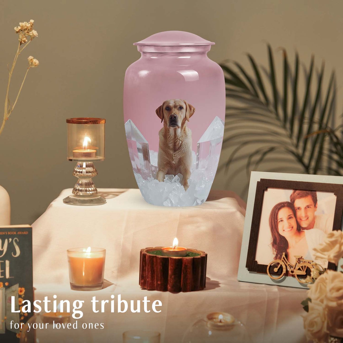 Pink Personalized Dog Cremation Urn for Pet Ashes - Yatskia